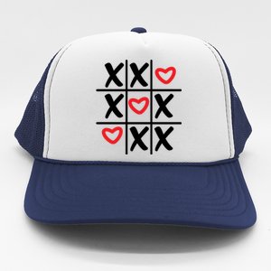 Tictac Toe Heart Valentines Day Gift Trucker Hat