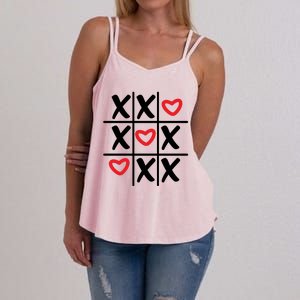 Tictac Toe Heart Valentines Day Gift Women's Strappy Tank