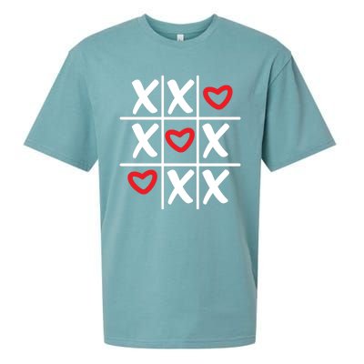 Tictac Toe Heart Valentines Day Gift Sueded Cloud Jersey T-Shirt