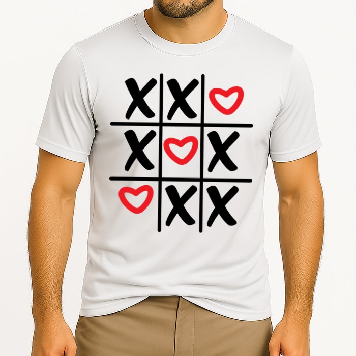 Tictac Toe Heart Valentines Day Gift Cooling Performance Crew T-Shirt