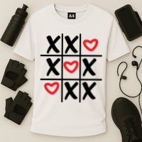 Tictac Toe Heart Valentines Day Gift Cooling Performance Crew T-Shirt
