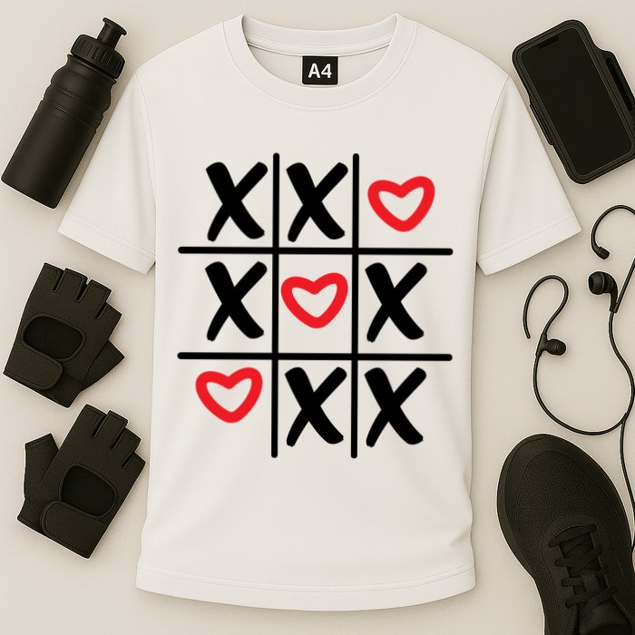 Tictac Toe Heart Valentines Day Gift Cooling Performance Crew T-Shirt