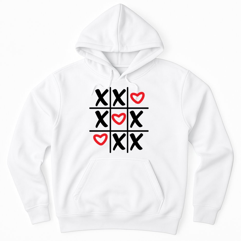 Tictac Toe Heart Valentines Day Gift Hoodie