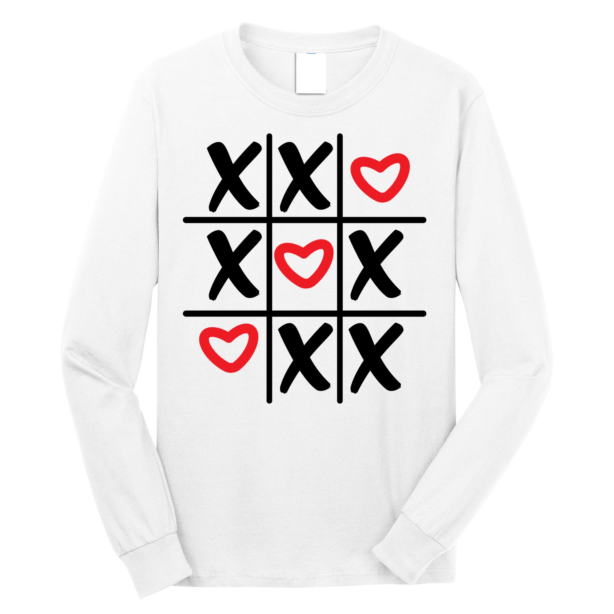 Tictac Toe Heart Valentines Day Gift Long Sleeve Shirt