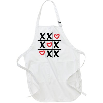 Tictac Toe Heart Valentines Day Gift Full-Length Apron With Pockets