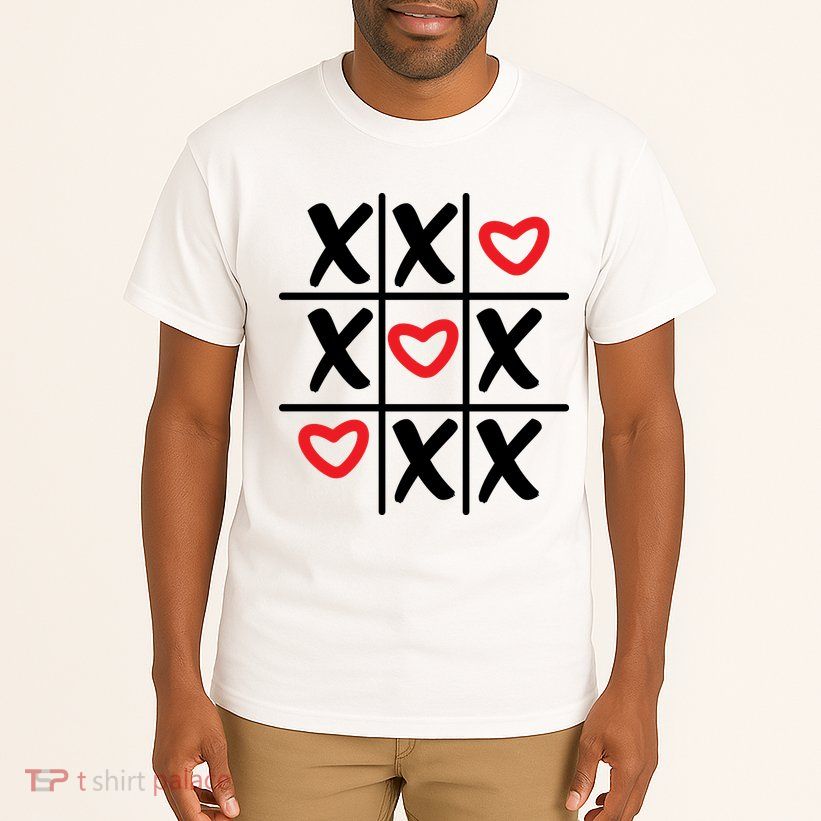 Tictac Toe Heart Valentines Day Gift Tall T-Shirt