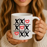 Tictac Toe Heart Valentines Day Gift Mug