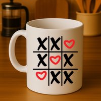 Tictac Toe Heart Valentines Day Gift Mug