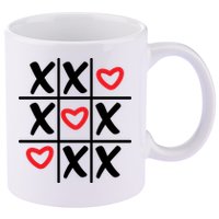 Tictac Toe Heart Valentines Day Gift 11oz C Handle Ceramic Mug