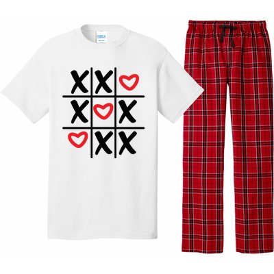 Tictac Toe Heart Valentines Day Gift Pajama Set