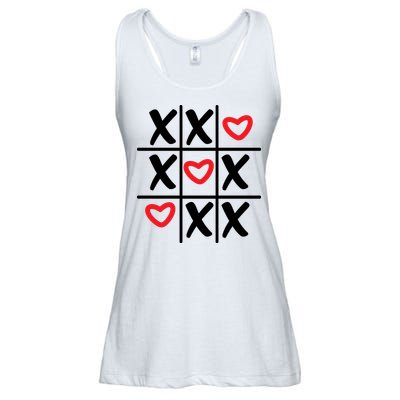 Tictac Toe Heart Valentines Day Gift Ladies Essential Flowy Tank