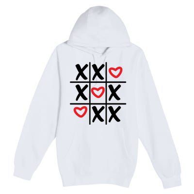 Tictac Toe Heart Valentines Day Gift Premium Pullover Hoodie