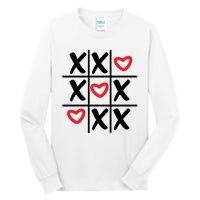 Tictac Toe Heart Valentines Day Gift Tall Long Sleeve T-Shirt