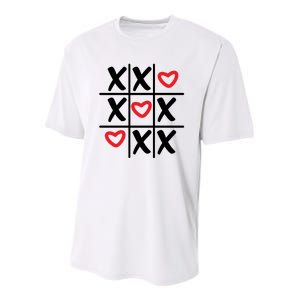 Tictac Toe Heart Valentines Day Gift Youth Performance Sprint T-Shirt