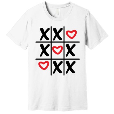 Tictac Toe Heart Valentines Day Gift Premium T-Shirt