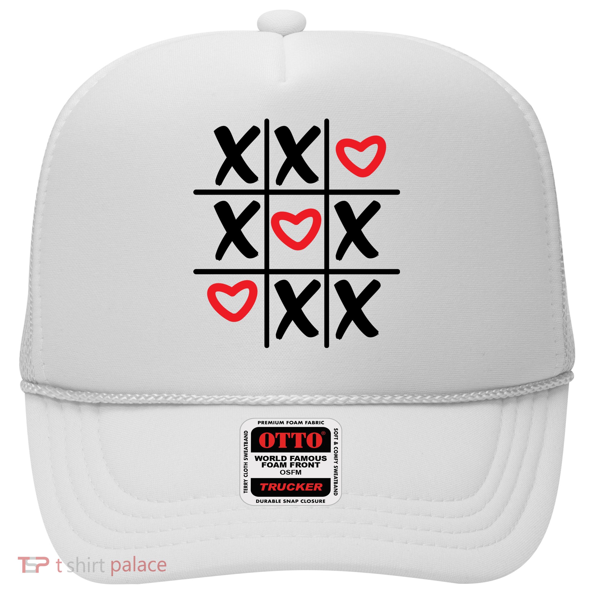 Tictac Toe Heart Valentines Day Gift Trucker Hat