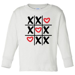 Tictac Toe Heart Valentines Day Gift Toddler Long Sleeve Shirt