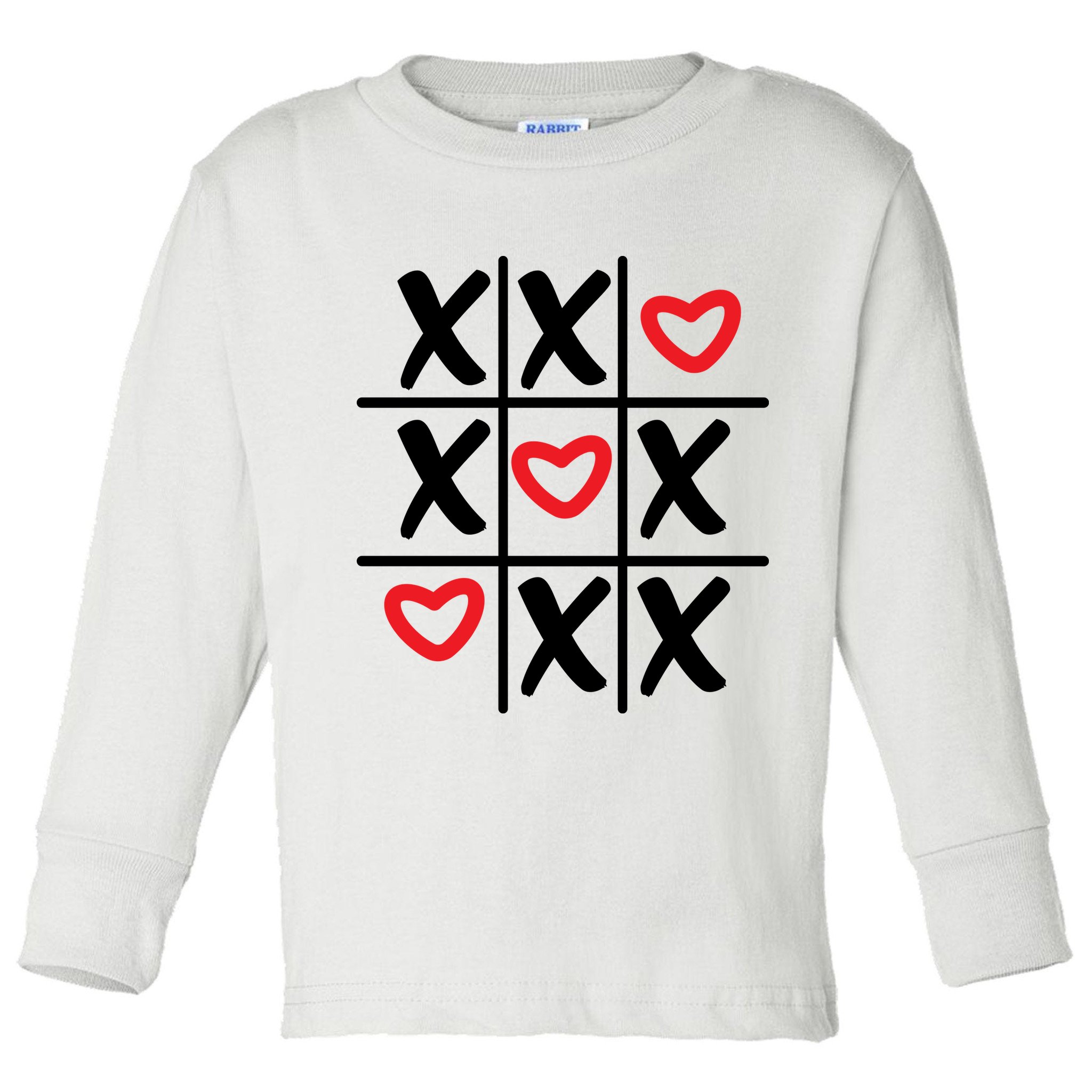 Tictac Toe Heart Valentines Day Gift Toddler Long Sleeve Shirt