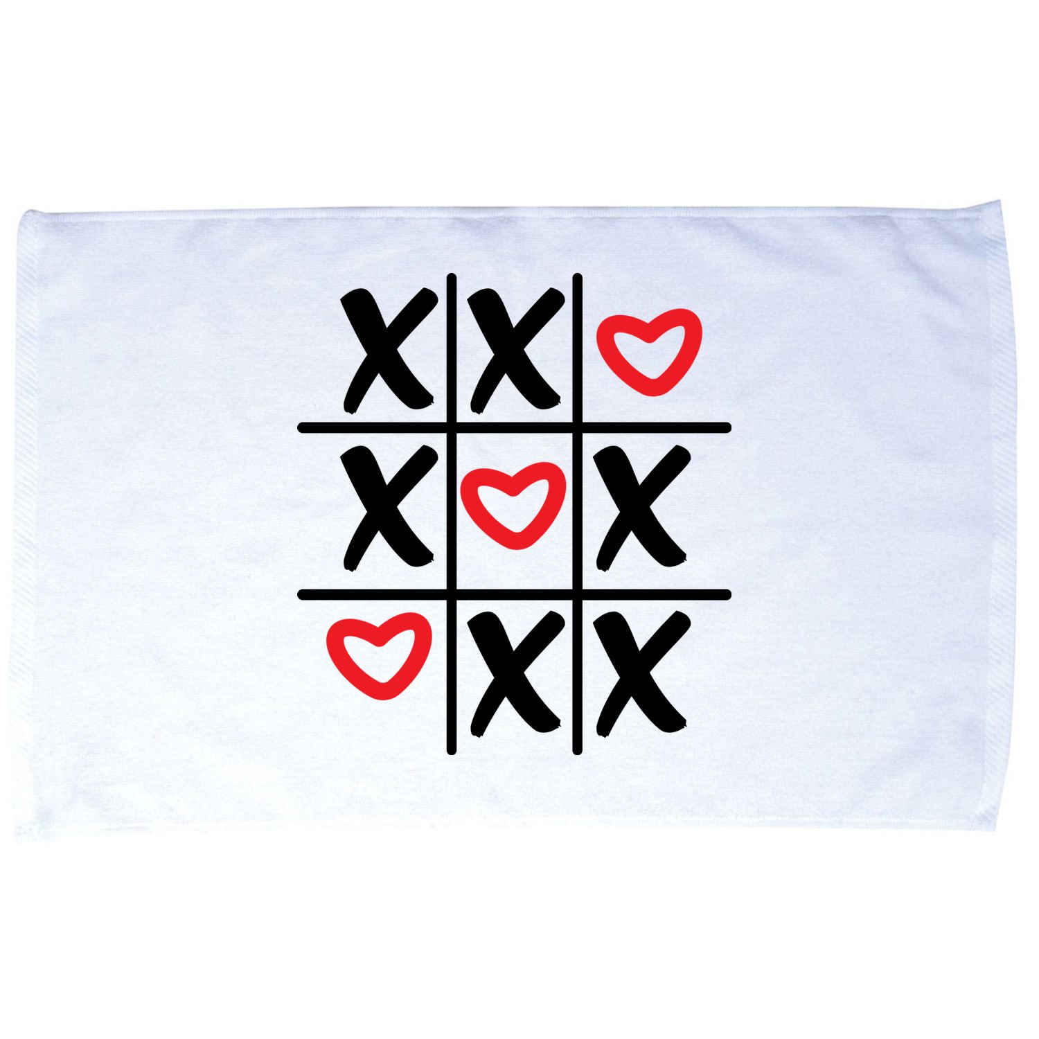 Tictac Toe Heart Valentines Day Gift Microfiber Hand Towel