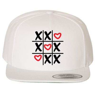 Tictac Toe Heart Valentines Day Gift Wool Snapback Cap