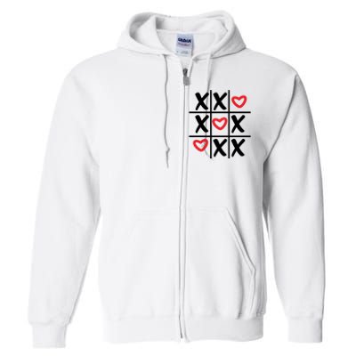 Tictac Toe Heart Valentines Day Gift Full Zip Hoodie