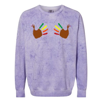 Thanksgiving Turkey Hands On Boobs Colorblast Crewneck Sweatshirt