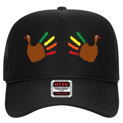 Thanksgiving Turkey Hands On Boobs High Crown Mesh Back Trucker Hat