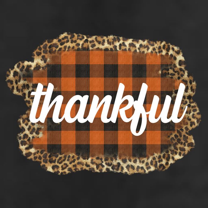 Thankful Thanksgiving Holiday Cheetah Plaid 7 Panel Mesh Trucker Snapback Hat