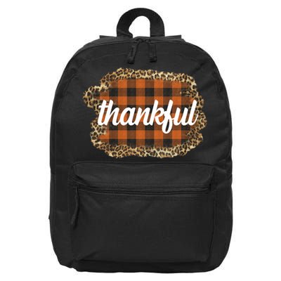 Thankful Thanksgiving Holiday Cheetah Plaid 16 in Basic Backpack