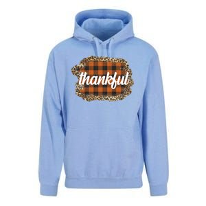 Thankful Thanksgiving Holiday Cheetah Plaid Unisex Surf Hoodie