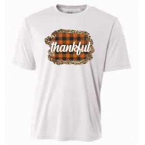 Thankful Thanksgiving Holiday Cheetah Plaid Cooling Performance Crew T-Shirt