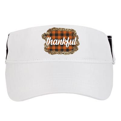 Thankful Thanksgiving Holiday Cheetah Plaid Adult Drive Performance Visor