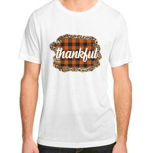 Thankful Thanksgiving Holiday Cheetah Plaid Adult ChromaSoft Performance T-Shirt