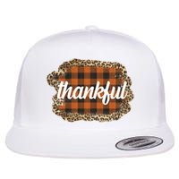 Thankful Thanksgiving Holiday Cheetah Plaid Flatbill Hat