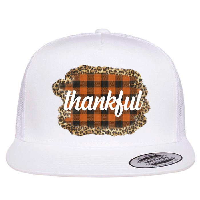 Thankful Thanksgiving Holiday Cheetah Plaid Flatbill Hat