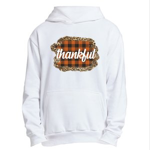 Thankful Thanksgiving Holiday Cheetah Plaid Urban Pullover Hoodie