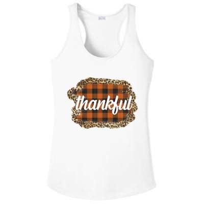 Thankful Thanksgiving Holiday Cheetah Plaid Ladies PosiCharge Competitor Racerback Tank
