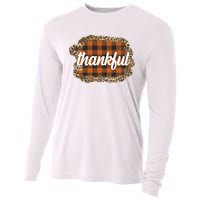 Thankful Thanksgiving Holiday Cheetah Plaid Cooling Performance Long Sleeve Crew