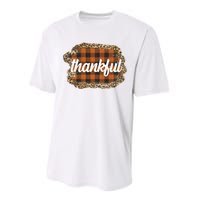 Thankful Thanksgiving Holiday Cheetah Plaid Performance Sprint T-Shirt