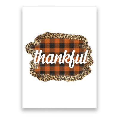 Thankful Thanksgiving Holiday Cheetah Plaid Poster