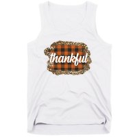 Thankful Thanksgiving Holiday Cheetah Plaid Tank Top