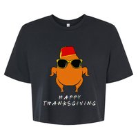 Thanksgiving Turkey Hat Funny Gift for Friends Bella+Canvas Jersey Crop Tee