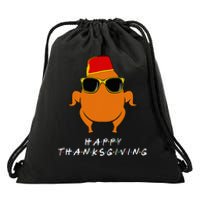 Thanksgiving Turkey Hat Funny Gift for Friends Drawstring Bag