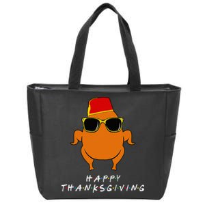 Thanksgiving Turkey Hat Funny Gift for Friends Zip Tote Bag