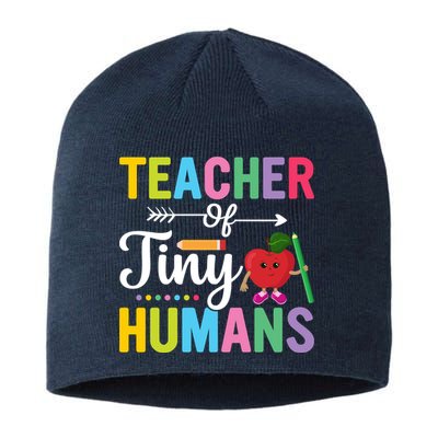 Teacher Tiny Human Back To School Appel Sustainable Beanie