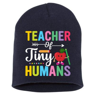 Teacher Tiny Human Back To School Appel Short Acrylic Beanie