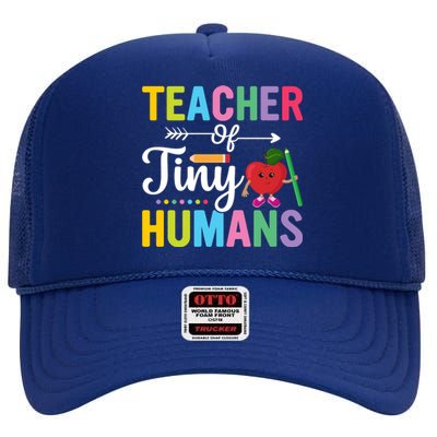 Teacher Tiny Human Back To School Appel High Crown Mesh Back Trucker Hat