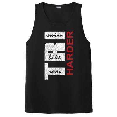 Triathletes Tri Harder Swim Bike Run Triathlon Inspired Funny Gift PosiCharge Competitor Tank