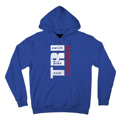 Triathletes Tri Harder Swim Bike Run Triathlon Inspired Funny Gift Hoodie