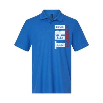 Triathletes Tri Harder Swim Bike Run Triathlon Inspired Funny Gift Softstyle Adult Sport Polo